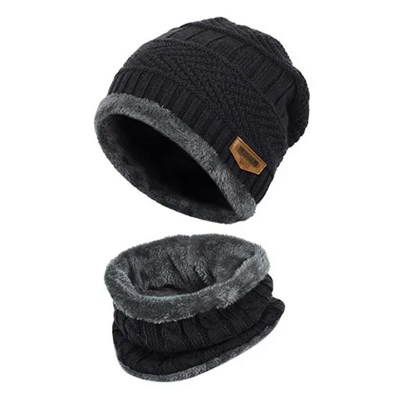 ✨✨BRAND NEW Winter Knit Skull Cap Beanie Hat with Neck Gaiter - Picture 3 of 9
